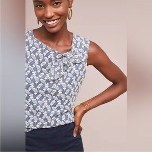 Maeve MEDIUM nimbus knit rain shower sleeveless top tank Anthropologie cloud